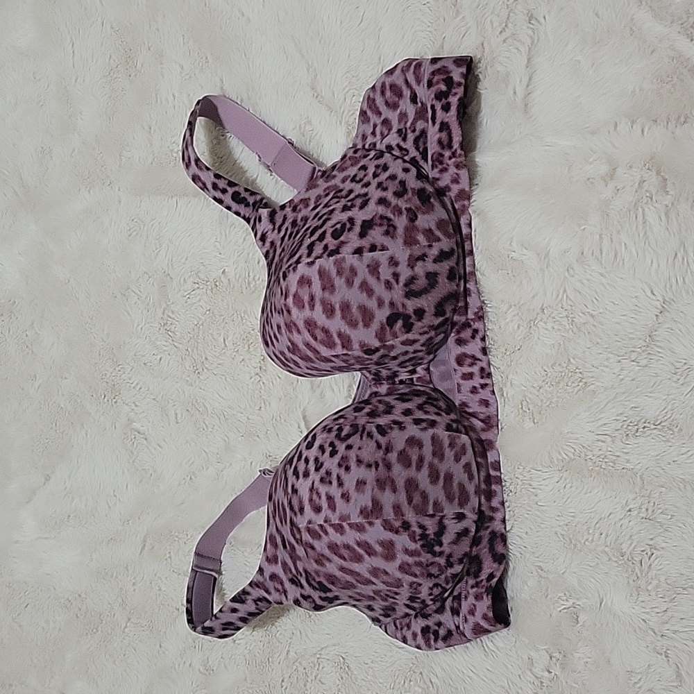 Cacique Comfort Bliss Lightly Lined Balconette Leopard Print Bra 40D Lane Bryant